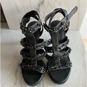 Black Bling Heels /stones